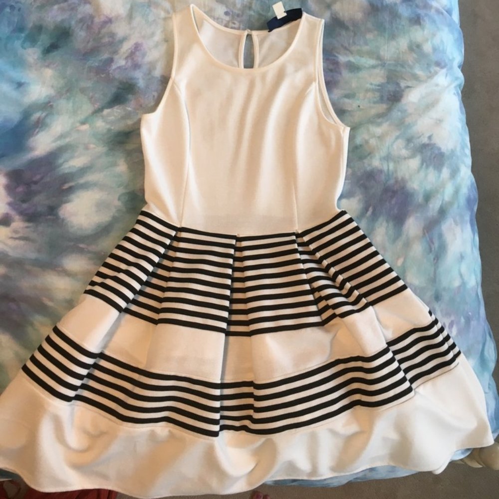 Blue Rain Fancy Black and White Dress